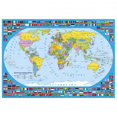 DERFORM Podkład na biurko oklejany Mapa Świata