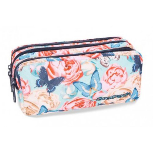 Coolpack PIÓRNIK PRIMUS SASZETKA TRZYKOMOROWA KWIATY I MOTYLE. BUTTERFLIES