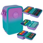 Piórnik szkolny CoolPack Jumper 3- komory z wyposażeniem Gradient blueberry