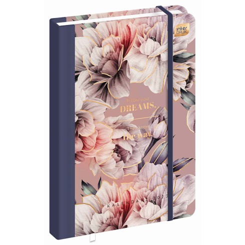 Interdruk Kalendarz  książkowy tygodniowy B6/192K Metallic Flowers 2023