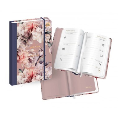 Interdruk Kalendarz  książkowy tygodniowy B6/192K Metallic Flowers 2023