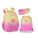 COOLPACK ZESTAW SZKOLNY 3W1 PLECAK OMBRE PIÓRNIK WOREK GRADIENT PEACH