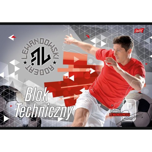 BLOK TECHNICZNY A4 10 KARTEK ROBERT LEWANDOWSKI