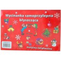 WYCINANKA SAMOPRZYLEPNA BŁYSZCZĄCA MOTYW ŚWIĄTECZNY BOŻE NARODZENIE A4