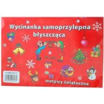 WYCINANKA SAMOPRZYLEPNA BŁYSZCZĄCA MOTYW ŚWIĄTECZNY BOŻE NARODZENIE A4