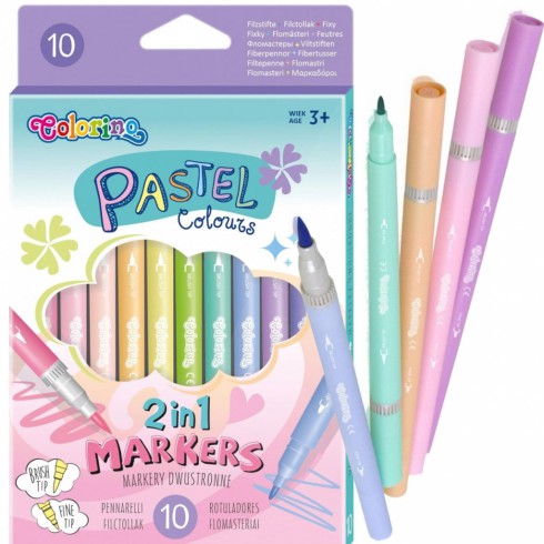 Colorino Markery 10 kolorów dwustronne Pastelowe Colorino Markery 10 kolorów dwustronne Pastelowe