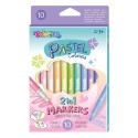Colorino Markery 10 kolorów dwustronne Pastelowe