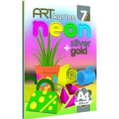 Panta Plast Blok kartonów kolorowych Neon A4/7K 250g