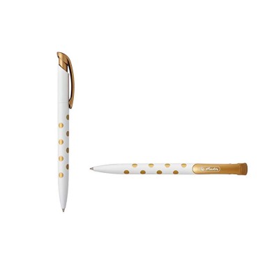 Herlitz Długopis automatyczny Pure Glam złote grochy