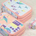 MILAN Piórnik 2-poziomowy z wyposażeniem Sugar Colibri Pastel