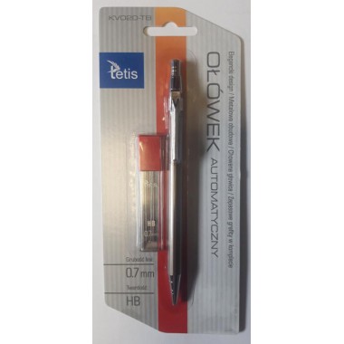 Tetis Ołówek automatyczny 0.7 mm grafitowy z zapasowymi grafitami