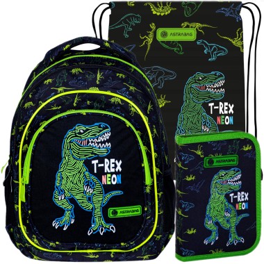 ASTRA Plecak szkolny T-REX NEON KLASA 1-3