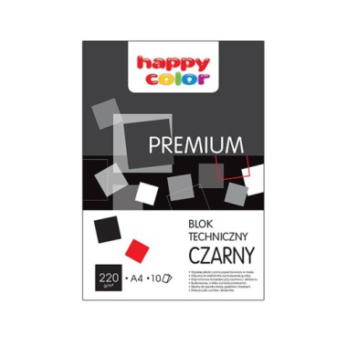 HAPPY COLOR BLOK TECHNICZNY CZARNY A4 220G