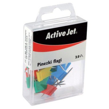 Activejet Pinezki Flagi Kolorowe Opak.25szt