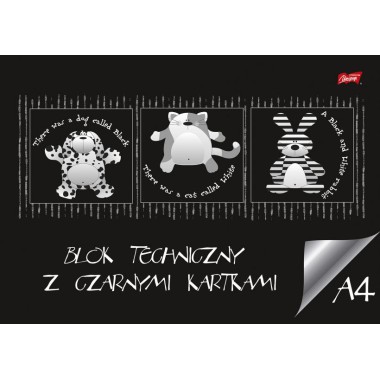 BLOK TECHNICZNY Z CZARNYMI KARTKAMI A4 10 KARTEK