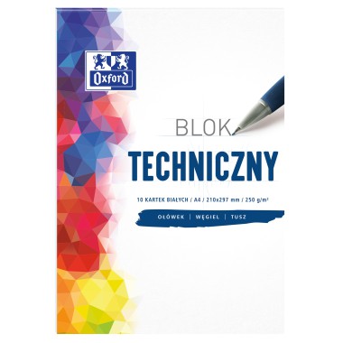 OXFORD BLOK TECH A4/10 BIAŁY 250G