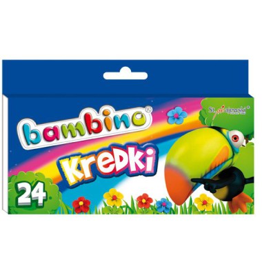 KREDKI ŚWIECOWE WOSKOWE BAMBINO 24 KOLORY