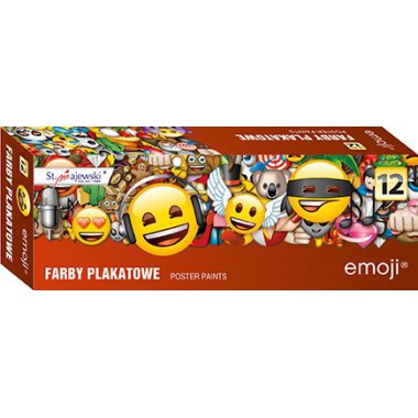 FARBY PLAKATOWE SZKOLNE EMOJI 12 KOLORÓW