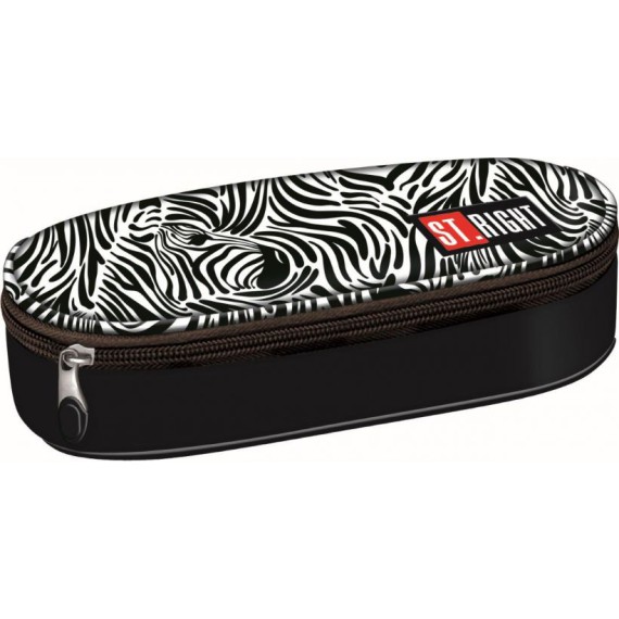 PIÓRNIK SZKOLNY SASZETKA Z KLAPKĄ ST.RIGHT PC-01 ZEBRA