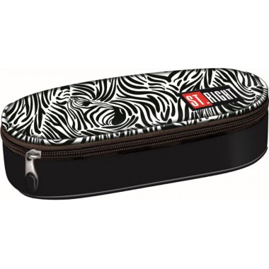 PIÓRNIK SZKOLNY SASZETKA Z KLAPKĄ ST.RIGHT PC-01 ZEBRA