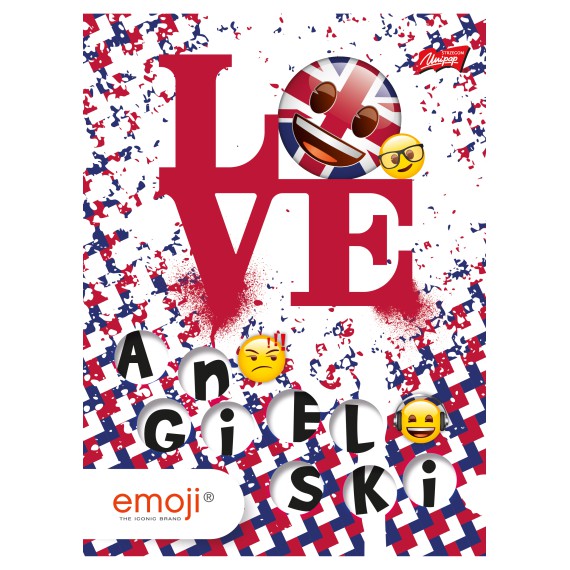 Zeszyt A5/60 kratka język Angielski EMOJI