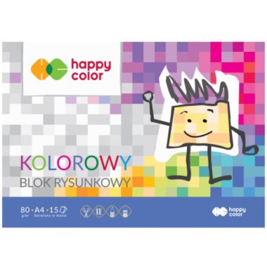 Happy Color Blok kolorowy rysunkowy A4 barwiony w masie