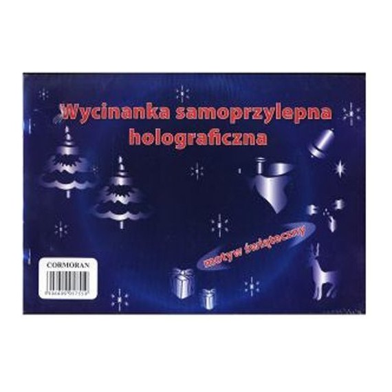 WYCINANKA SAMOPRZYLEPNA HOLOGRAFICZNA MOTYW ŚWIĄTECZNY BOŻE NARODZENIE A4