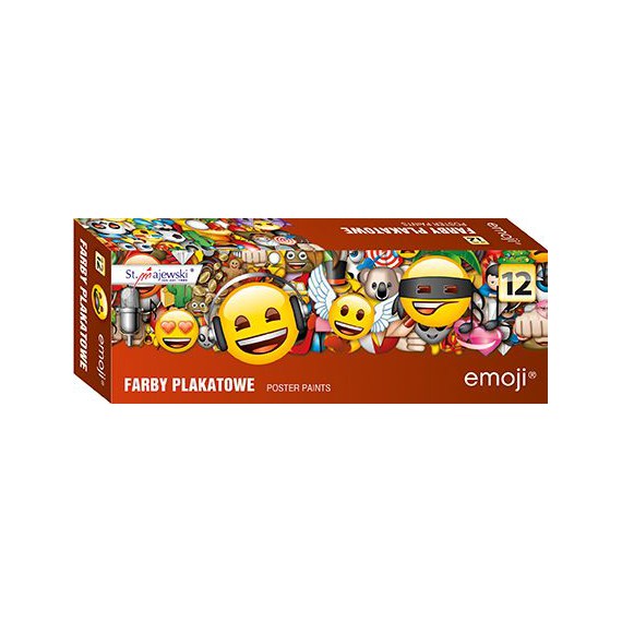 FARBY PLAKATOWE SZKOLNE EMOJI 12 KOLORÓW