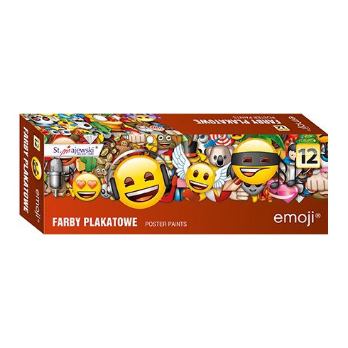 FARBY PLAKATOWE SZKOLNE EMOJI 12 KOLORÓW