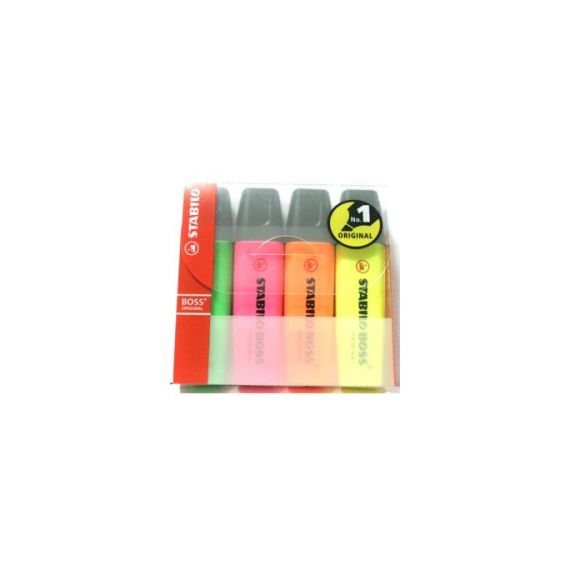 STABILO BOSS original. komplet w etui. 4 szt.