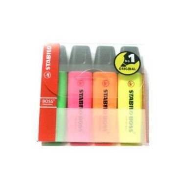 STABILO BOSS original. komplet w etui. 4 szt.