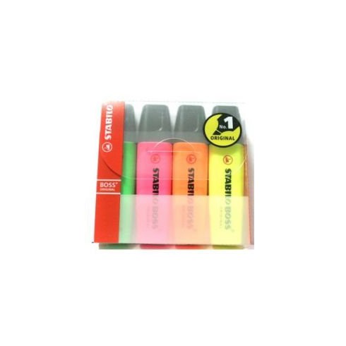 STABILO BOSS original. komplet w etui. 4 szt.