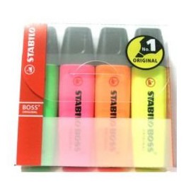 STABILO BOSS original. komplet w etui. 4 szt.