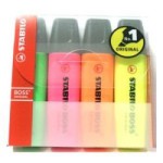 STABILO BOSS original. komplet w etui. 4 szt.