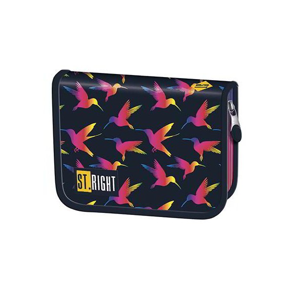 Piórnik dwuklapkowy bez wyposażenia Rainbow Birds Tęczowe  Ptaki PC-03 Stright