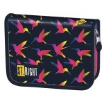 Piórnik dwuklapkowy bez wyposażenia Rainbow Birds Tęczowe  Ptaki PC-03 Stright