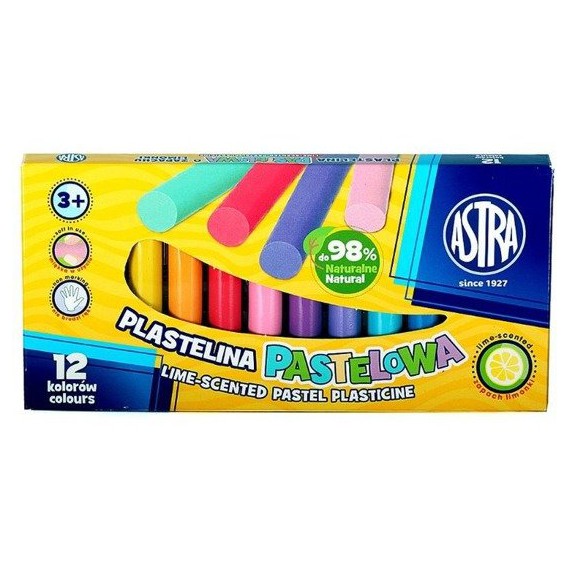 ASTRA Plastelina pastelowa 12 kolorów o zapachu limonki
