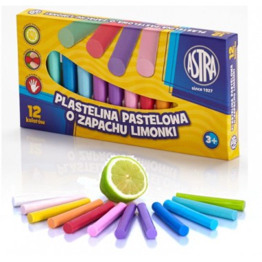ASTRA Plastelina pastelowa 12 kolorów o zapachu limonki