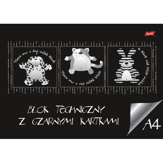 BLOK TECHNICZNY Z CZARNYMI KARTKAMI A4 10 KARTEK