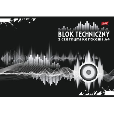 BLOK TECHNICZNY Z CZARNYMI KARTKAMI A4 10 KARTEK