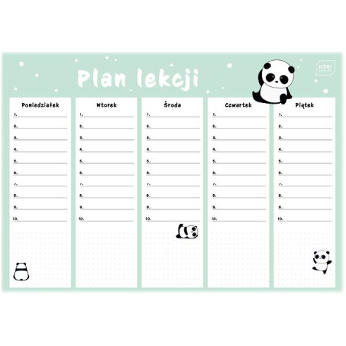 Interdruk Plan lekcji Panda Wisienki Interdruk Plan lekcji Panda Wisienki