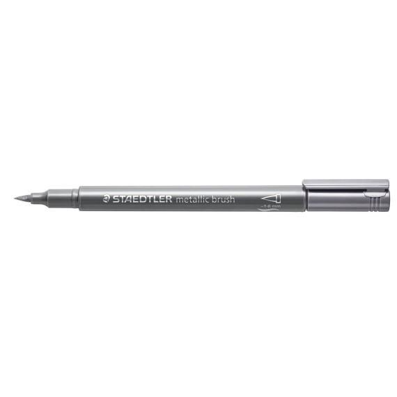 Staedtler Flamaster Marker pędzelkowy srebrny brush