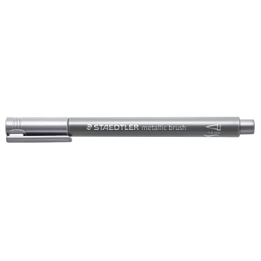 Staedtler Flamaster Marker pędzelkowy srebrny brush