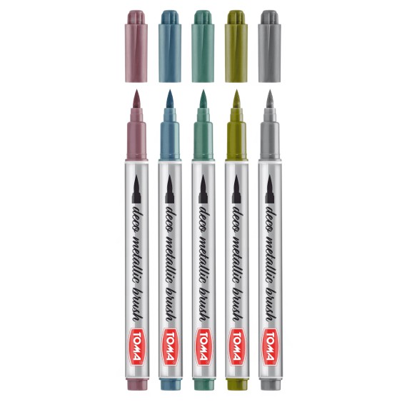 TOMA Markery dekoracyjne brush metalic 5szt