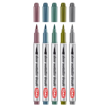 TOMA Markery dekoracyjne brush metalic 5szt