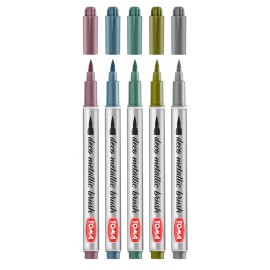 TOMA Markery dekoracyjne brush metalic 5szt