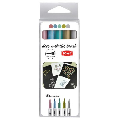 TOMA Markery dekoracyjne brush metalic 5szt