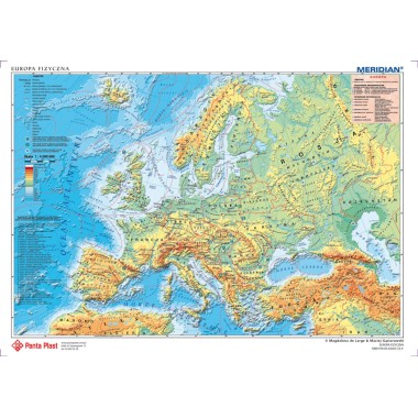 PODKŁAD NA BIURKO OBUSTRONNY MAPA EUROPA FIZYCZNA-POLITYCZNA