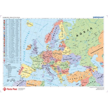 PODKŁAD NA BIURKO OBUSTRONNY MAPA EUROPA FIZYCZNA-POLITYCZNA