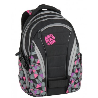 BAGMASTER Plecak BAG 7 C BLACK/PINK/GREY